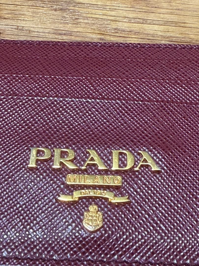 PRADA Saffiano Metal Card Case Red Leather with Box and Guarantee thumbnail 15