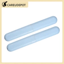 2Pcs Traveling Toothbrush Box Holders Case PP Blue 8.07''x1.22''x0.83''