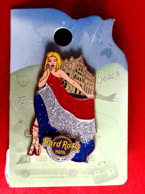HRC Hard Rock Hotel Amsterdam (closed) Flag and Landmark Girl  3D LE200 OVP Cafe