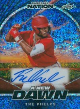 Tre Phelps 2025 Leaf Baseball Nation A New Dawn Green Crystal Auto 7/7
