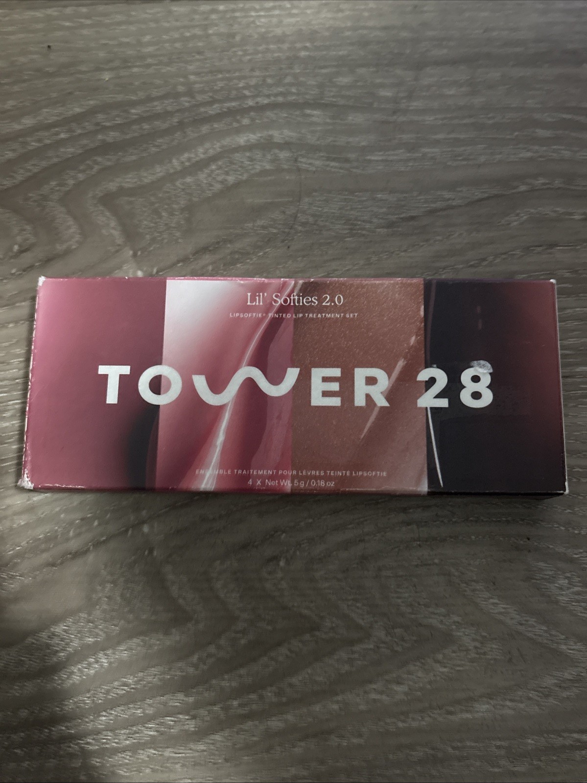 Juego de labios Tower 28 Beauty Mini Lil' Softies LipSoftie -Mochi, Dulce, kiwi, tiramisú