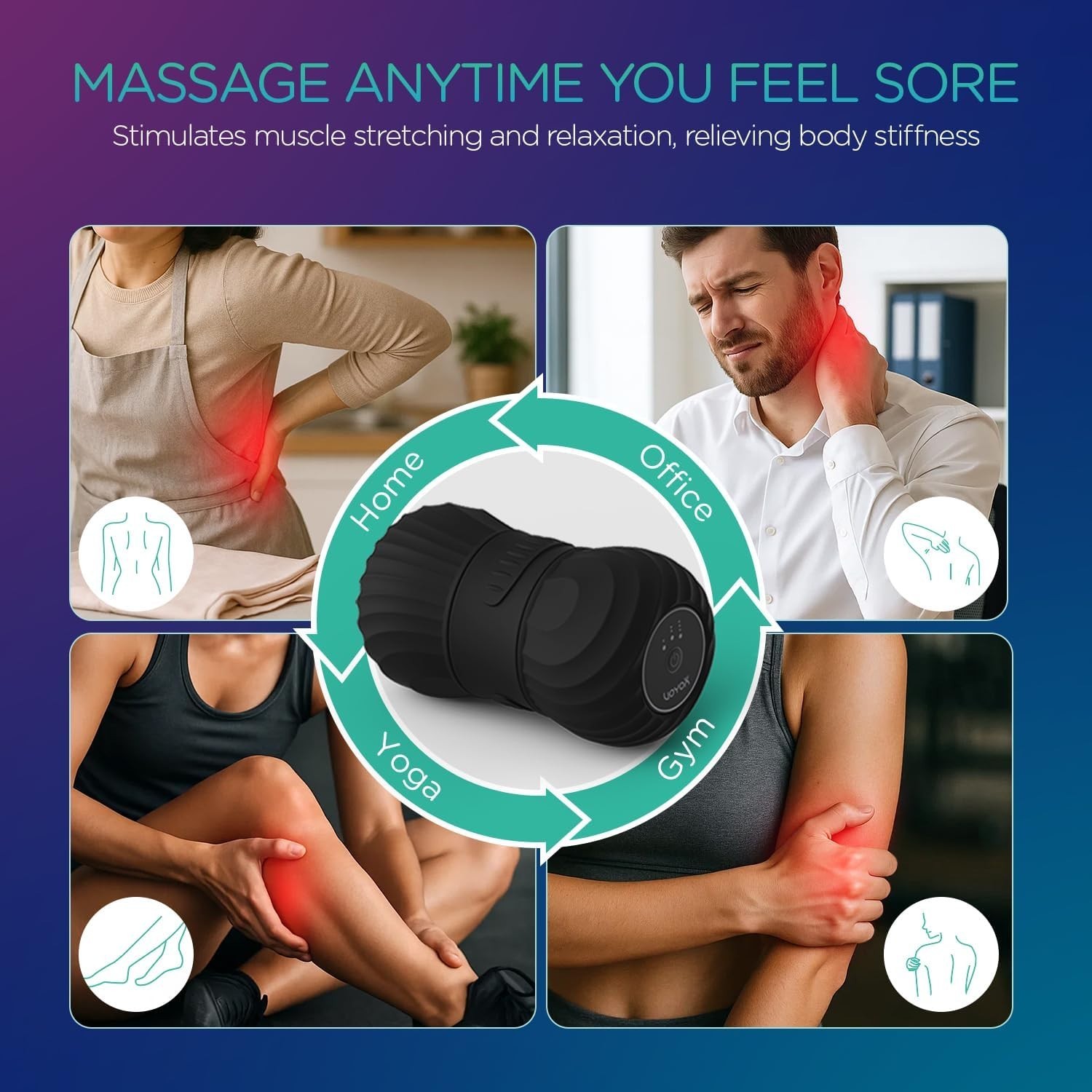 Compact Vibrating Massage Roller for Deep Tissue Relief - Rechargeable  Option | eBay