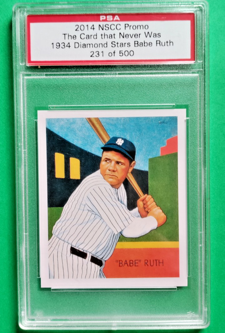 2014 NSCC Promo BABE RUTH Card That Never Was 1934 Diamond Stars 231/500 PSA 💎