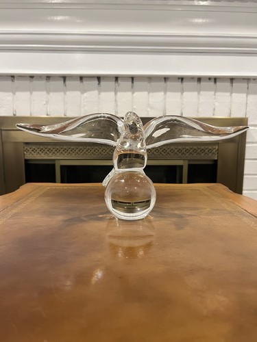 Steuben Crystal Eagle in Flight – Houston Eagle Sculpture, 12” Wingspan
