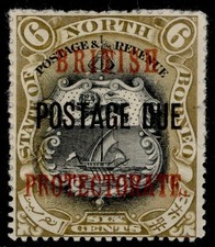 NORTH BORNEO GV SG D42d, 6c black & bistre-brown, UNUSED. Cat &pound;110.