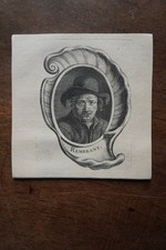 REMBRANDT (1606-1669) PORTRAIT ENGRAVING 1745, born in LEYDE