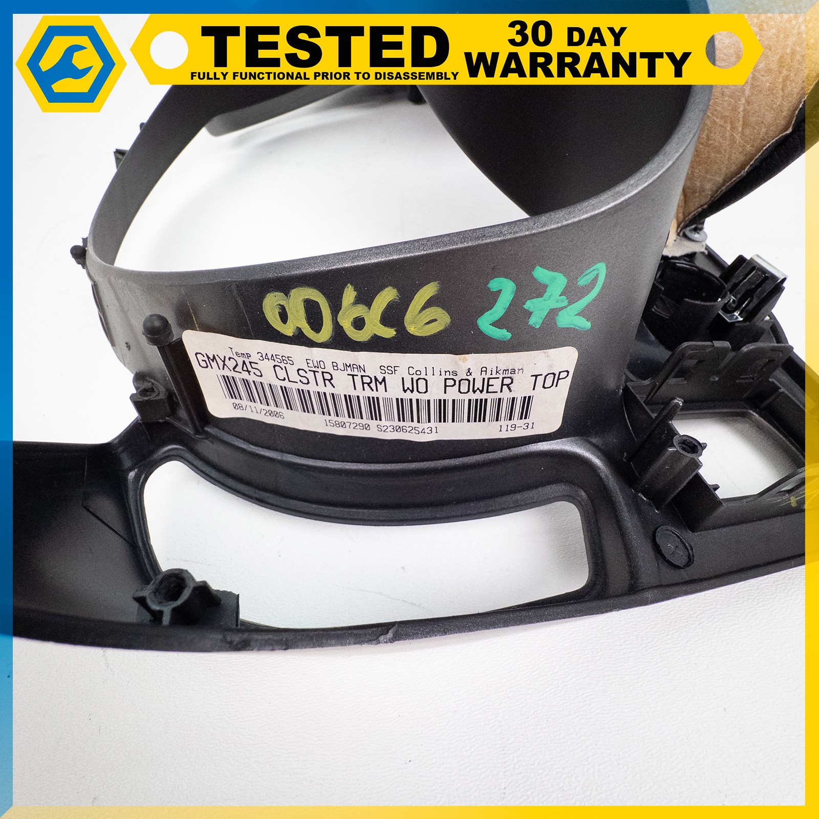 05-13 CHEVROLET CORVETTE C6 INSTRUMENT CLUSTER SPEEDOMETER TRIM BEZEL COVER OEM