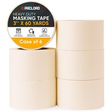 3" x 60 Yard Beige Tape Pack of 6   Multi-Purpose Painter  s Masking Tape fo...