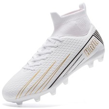 Men's Soccer Cleats Football Cleats for Unisex-Adult High-Top Spikes Shoes fo...