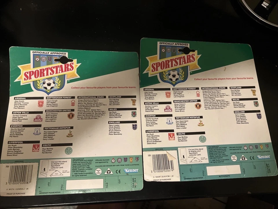 Lote de 2 Kenner Sportstars Football - Alan Smith Arsenal, Graeme Sharp Everton Foto 4 de 4