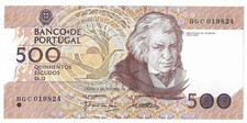 Portugal 500 Escudos, 1989, P-180   UNC