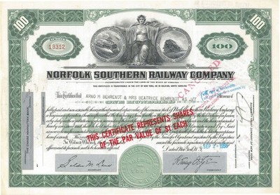 Norfolk Southern Railway Co. - Rare Variety - 1956-1962 dated Virginia Railroa