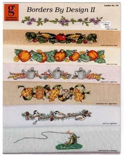 Borders by Design II Cross Stitch Pattern Leaflet Veggies Pumpkins Fish Designs