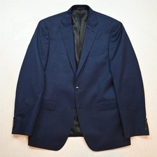 Calvin Klein 42R Navy Blue 100 Wool Mens Blazer Suit Jacket Sport Coat