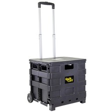 Quik Cart Sport Collapsible Rolling Crate on Wheels for Teachers Tote Basket ...