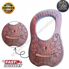 10 String Rosewood Lyre Harp Handmade Sheesham Wood Celtic Harp Free Bag Key