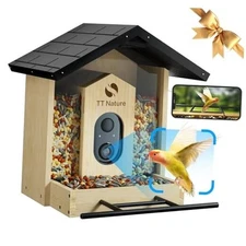  Bird Feeder with Camera, Upgraded 1.5L Smart Al Identify for 10000 Plus Metal