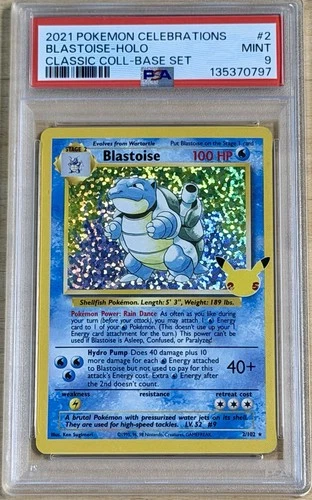 2021 Pokemon Celebrations Blastoise 2/102 Classic Collection Holo - PSA 9 Mint