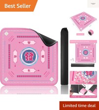 Pink Mahjong Learning Mat with Black Carrying...