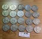 Lot of 20 Franklin 50C  1952 D  90% Silver Lot ZZ