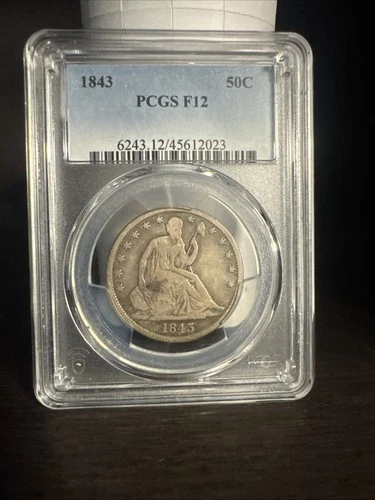 1843-P PCGS F12 Liberty Seated Half Dollar 50C