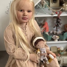 40in Huge Toddler Reborn Doll Kits Painted Girl Hand-Rooted Blonde Hair DIY Gift