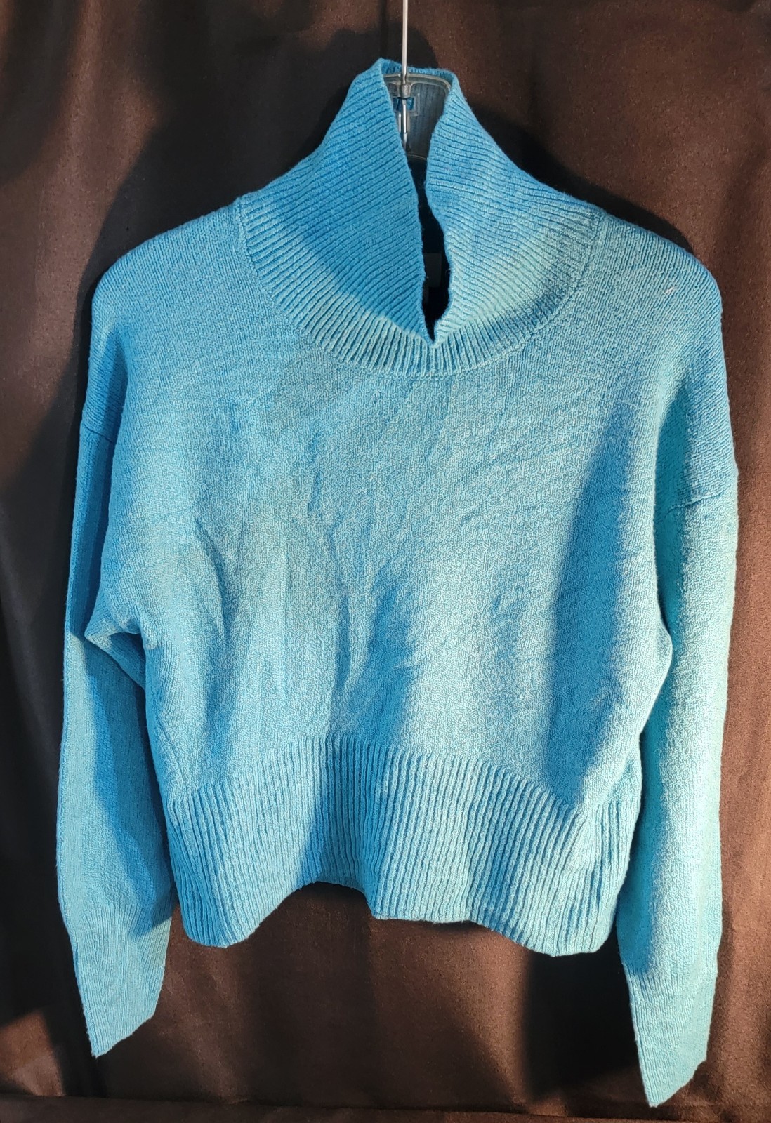 NWT Women Mock Turtleneck Pullover Sweater - A New Day Blue Size XS Soft Knit