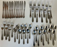Pfaltzgraff Stainless Steel Somerset Frost Pattern 57 Piece Flatware Lot