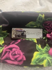 Betsey Johnson Black & Pink Crossbody Bag Floral 