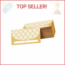 XXINMOH 100 Pack Gold Money Envelopes for Cash Gifts 7x3 Inch , Fancy Decorativ