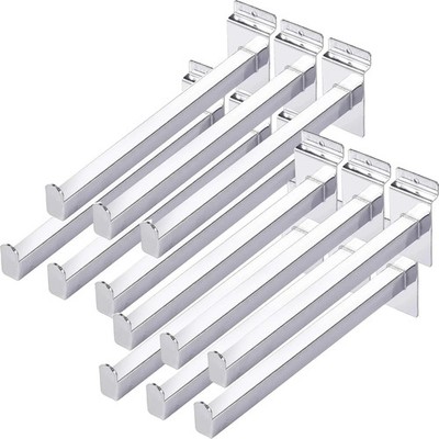 12 PCS 10 Inch Slat Wall Hooks, Heavy Duty Slatwall Shelf Brackets, Metal Slatwa