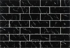 Elegant Nero Marquina 3x6 Glass Subway Tile for Kitchen Bath Backsplash