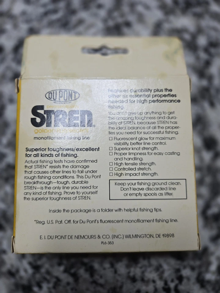 NOS MADE IN USA STREN 17LB 100YDS GOLDEN FLUORESCENT MONOFILAMENT FISHING LINE - Image 2 of 3