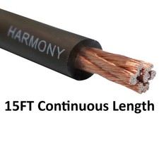 Harmony Audio 4 Gauge 4GA Car Stereo Matte Black Power Cable Amp Wire - 15 FT