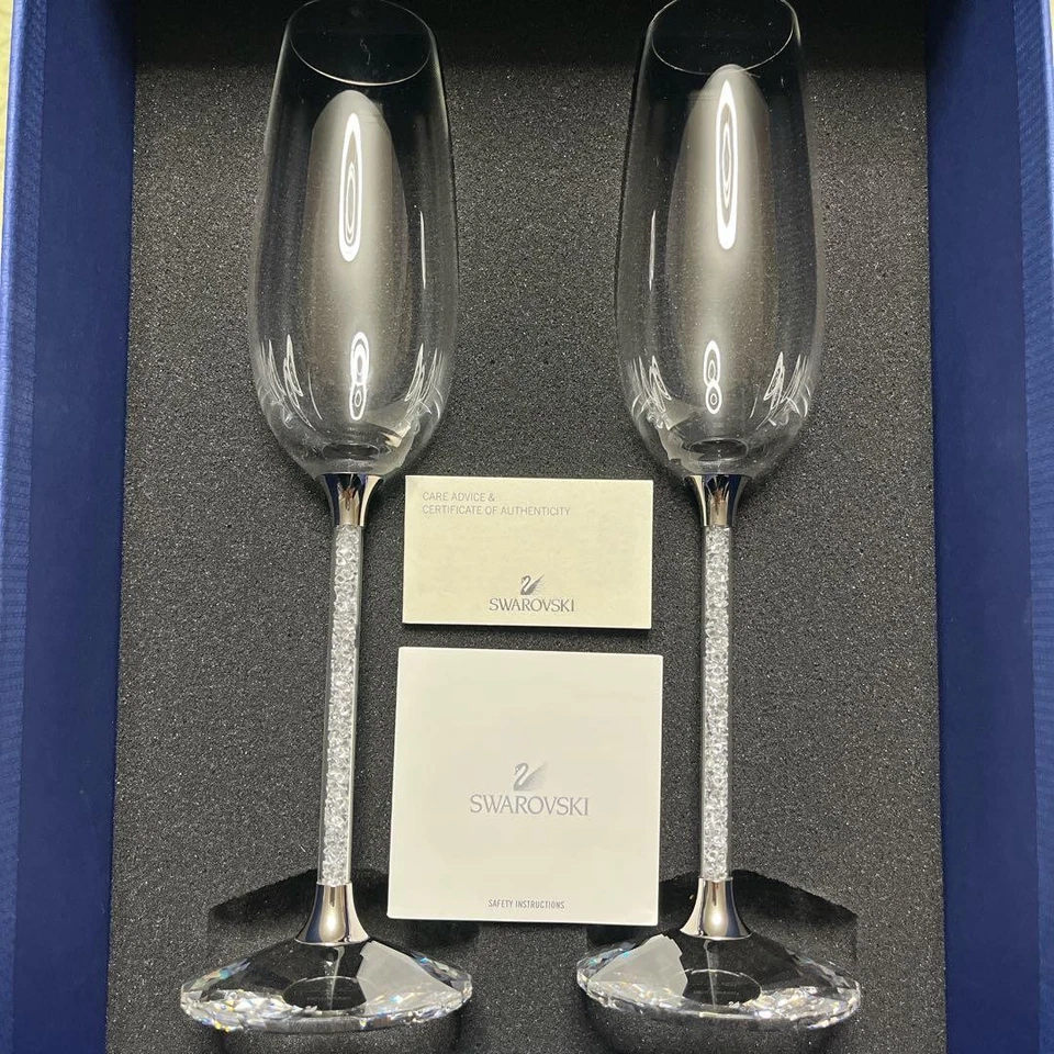 Lot de 2 verres à champagne SWAROVSKI vaisselle en verre mzmr - Photo 1/4