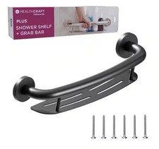 Plus 2-in-1 Shampoo Shelf and Grab Bar 16" inch, ADA Compliant, Wall-Mounted ...