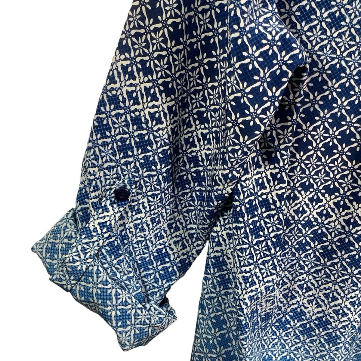 Diane Von Furstenberg Women Gilmore Silk Printed Shirt Roll Tab Sleeve Size 6 View 5