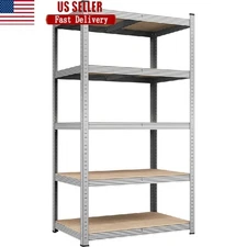 Heavy Duty 5-Tier Metal Storage Shelving Unit Adjustable Rack Indoor Organizer