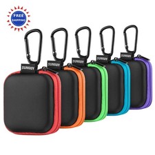 Earbud Case Portable EVA 5 Pack Small Storage Bag Organizer with Carabiners