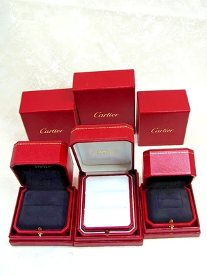 Authentique étui de rangement pour bijoux Cartier bague rouge lot de 3 pièces... - Photo 1/4