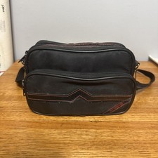 90s Vintage CANON Logo Small Camera Bag Blk Soft Padded Belt Loop Handle