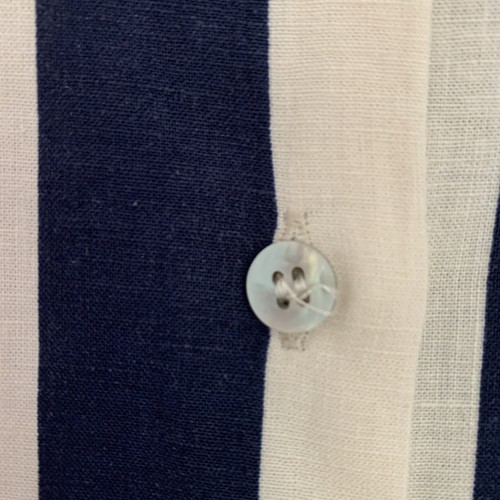 Zara Navy/ivory Striped Linen Blend Top Size S NEW - Picture 4 of 7