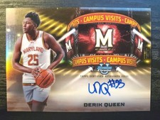 2024-25 Derik Queen Bowman University Chrome U Campus Visits Refractor Auto 