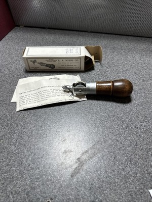 VINTAGE C. A. Myers Co. Combination Sewing Awl with Box & Instructions NO NEEDLE