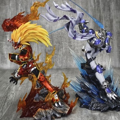 Digimon Wolfmon Figurine Agnimon Figure GK Statue Anime Model Collectibles Gift
