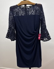 Ralph Lauren Cocktail Knee Length Navy Dress Women’s Size 12, New.