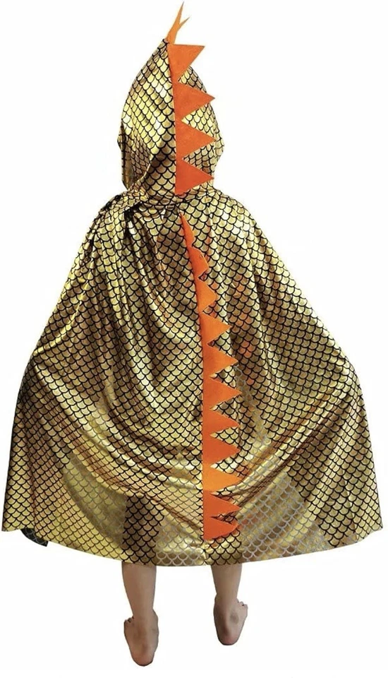 Disfraz de Dinosaurio Oro Dragón Capa Halloween Vestir 3-8 Años A0232 Foto 3 de 4