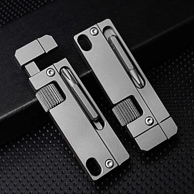 EDC Titanlegierung Multitools verstellbar Schraubenschlüssel Tasche mit Bithalter Schlüsselanhänger - Bild 1 von 4