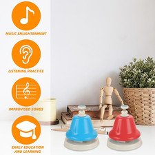 8 Notes Colorful Desk Bells Metal Hand Set Rainbow Music Chorus Holiday Party