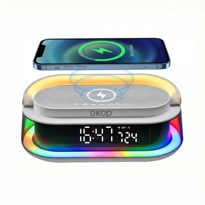 Portable Bluetooth Speaker with 15W Fast Wireless Charger, 10W Stereo Sound, ...